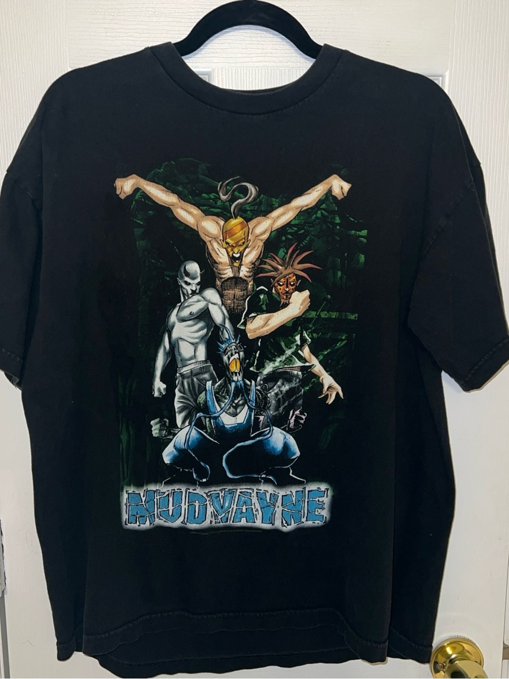 Vintage 2000 Mudvayne Super Hero Double Sided Graphic T-Shirt Size L - Picture 2 of 6